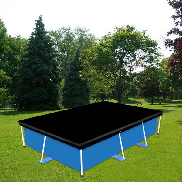 Poolskydd - Poolskydd för rektangulära pooler på 221 x 150 cm - Slitstarkt svart poolskydd