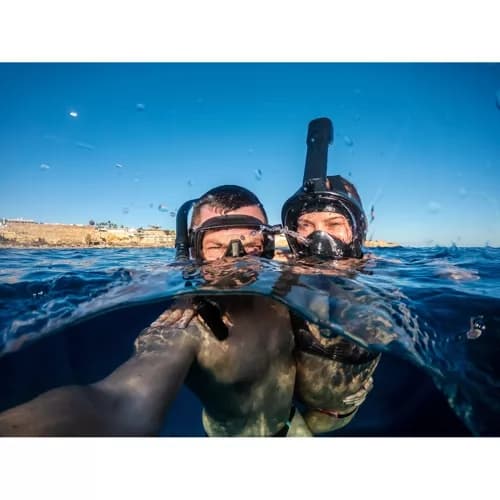 Heltäckande Snorkelmask - Snorkling - S/M Svart black