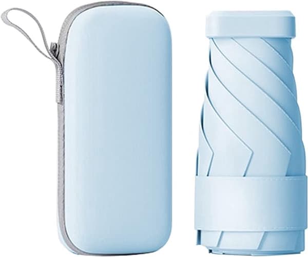 Rejseparaply - 6 - rib mini foldbar - sol paraply med kapselrum - mini paraply til kvinder