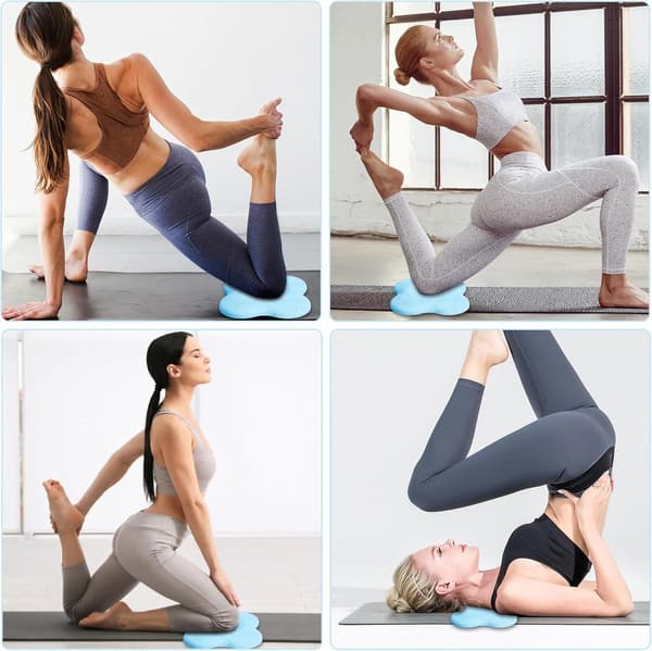Förtjockade yogaknäskydd, blå, 2-pack, stödkudde för leder och armbågar