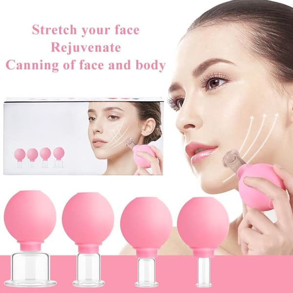 4 stycken ansiktskoppningskoppar - Koppningsset - Vakuum Silikon Koppningsset - Koppning celluliter - Koppning ansikte Celluliter