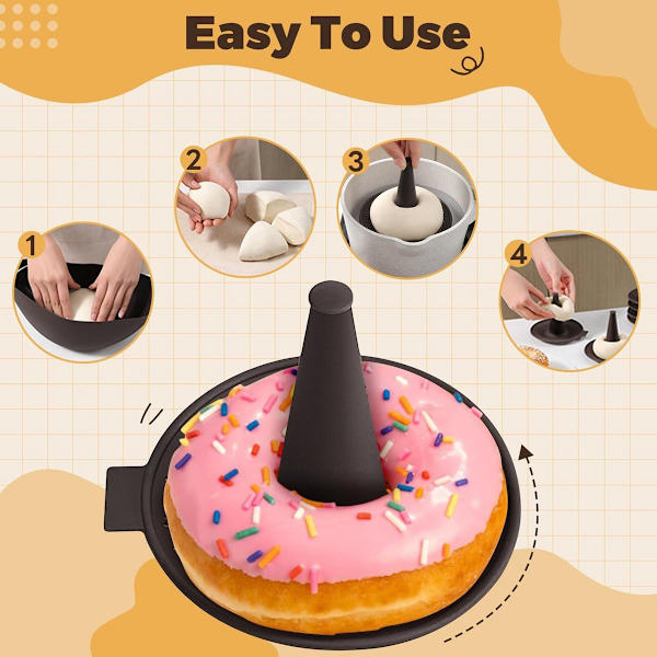 Bageforme - Silikone Bageforme - Donutform Sæt - Silikone Donut Bageforme - Genanvendeligt Fødevaregodkendt Bagelform Sæt
