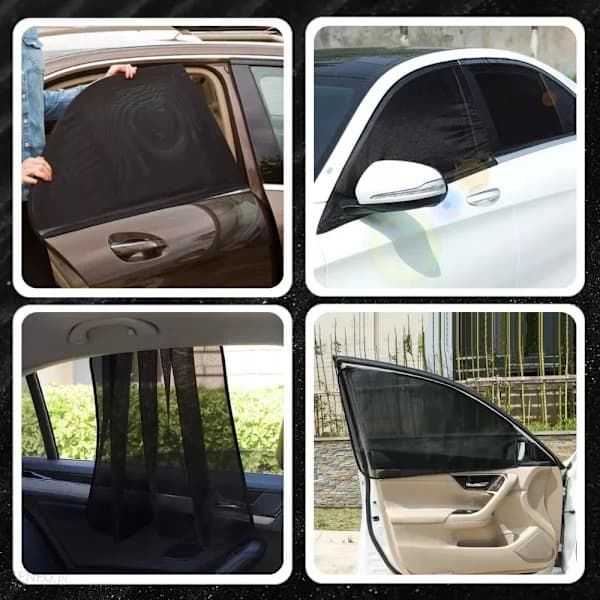 Car Window Mosquito Net with Sun Protection – 2-Pack Multicolor multifärg