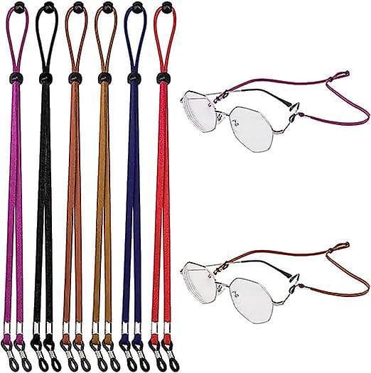 Adjustable Eyeglass Straps for Men - 6 Pack, Universal Eyeglass Cord, 70 cm Long