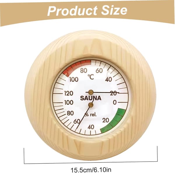 Sauna termometer træ indendørs termometer 2-i-1 termometer og hygrometer med præcisionsskala sauna tilbehør udendørs levende