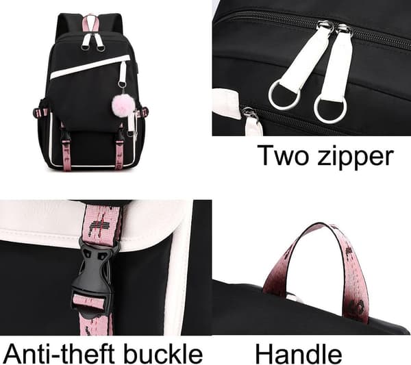 Studentryggsäck - Barnryggsäck - Stor Kapacitet - Ventilerande Nylon- och Polyestermaterial - 29*15*43cm