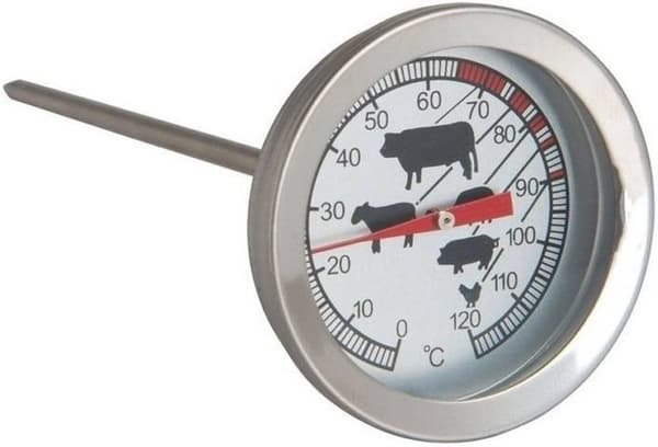 Benson Kjøtttermometer - Analog - Rustfritt stål - 12,5 cm - Kjøkkentermometer