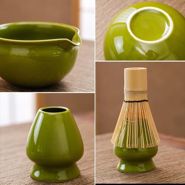 Matcha set - Set om 7 - Matcha startkit - Matcha visp - Keramik - Bambu - Komplett matcha set - vackert