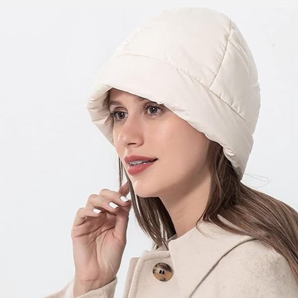 1 stycke, varm vintermössa, termisk mössa, huvudomkrets, vinterköldtät mössa, varm cykelmössa för vuxna, 58-60 cm, benvit