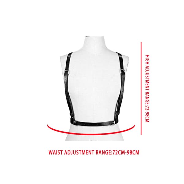 Faux Leather Harness Strap Bælter Dame Undertøj Body Bondage Cage Sculpting Sele Black