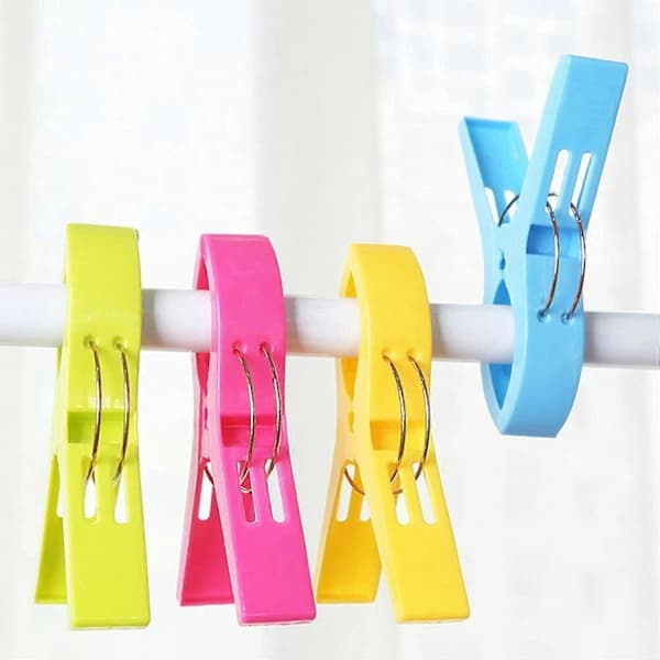 Beach Towel Clips Windproof Clips for Towels Quilts Bath Towels Blankets Clothes Beach Towel Tablecloth Plastic Clothespin (8-pack)