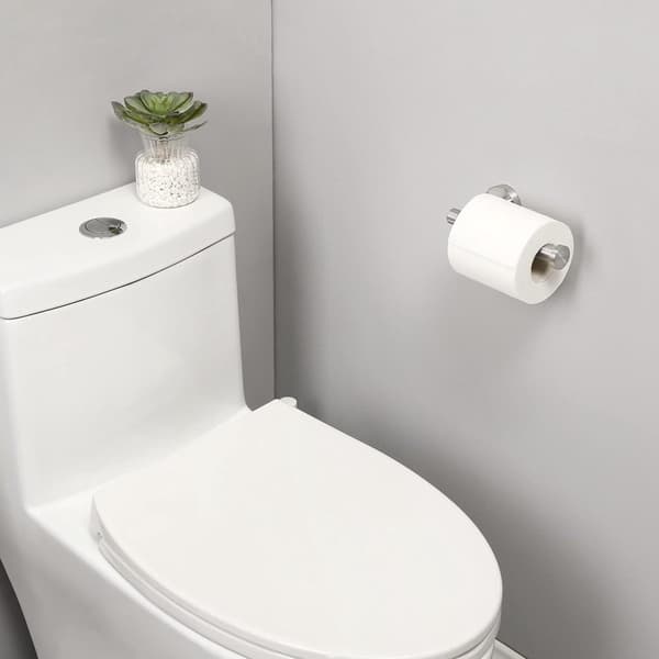 Vægmonteret toiletpapirholder, rustfrit stål, 2 stk. sølv, selvklæbende