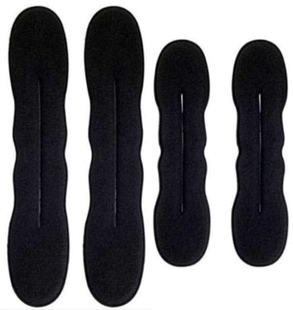 Hår Twister, Skum Svamp Knold Maker til Ballet & Styling, Sort (2 Små, 2 Store)
