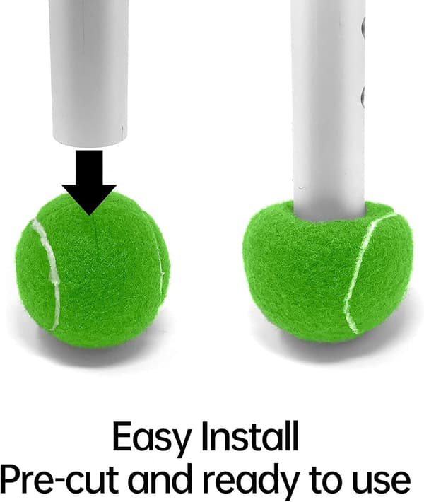 4 st tennisbollar för möbelben och golvskydd, svart