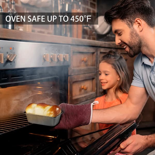 6-pakning non-stick mini brødformer, bakeformer i karbonstål for brød, kaker, kjøttpudding, desserter og hjemmebaking, grå