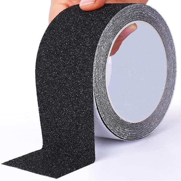 5cm*10m skridsikker gummistrip til trapper - selvklæbende griptape - til indendørs og udendørs sikkerhed - sort