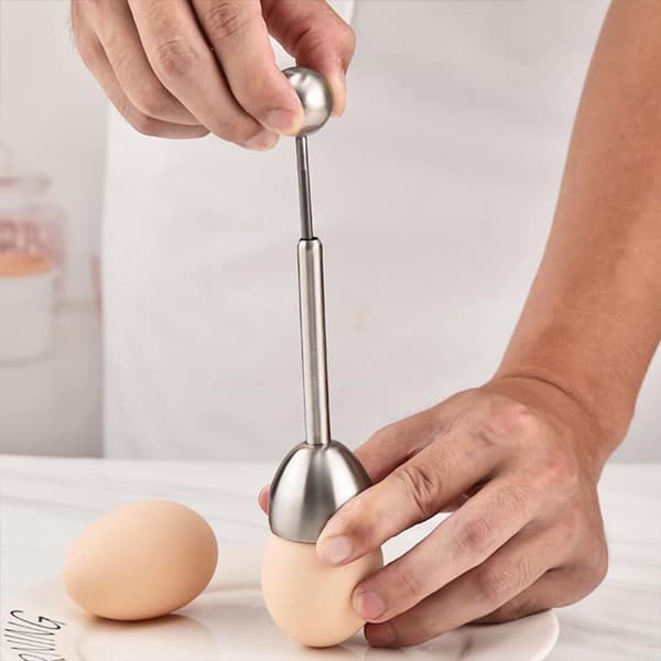 Eggdeler Eggprikker - 2-pakning Eggåpner i rustfritt stål, Eggåpner, Eggknekker, Eggeskallskjærer, Eggdeler