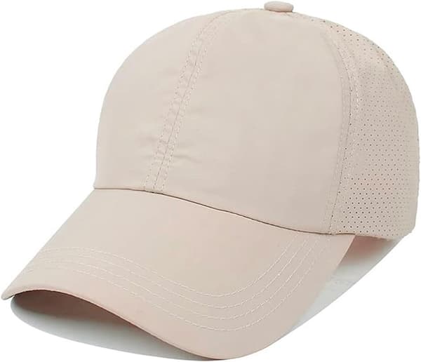 Solhat til kvinder - Baseballkasket med hestehale til kvinder - Hurtigtørrende sommerhat - Åndbart mesh - Krydshat