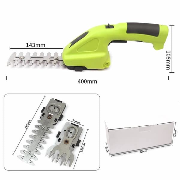 2-i-1 Grässax & Häcktrimmer, Kant- och Busksax, 2 utbytbara blad, Lättvikt, Trädgårdskanttrimmer