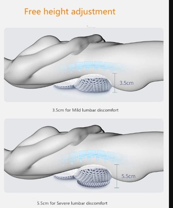 Lændestøttepude til søvn, 3D taljepude til kontor, sofa, stol