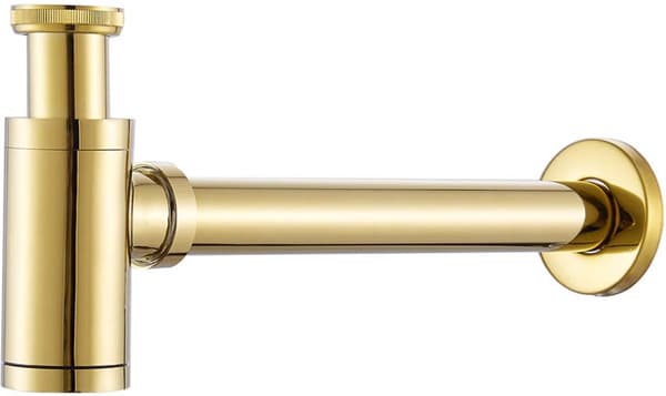 Håndvask Sifon Afløbsfitting, Titanium Guld Poleret Messing, 1 1/4\" Rund Flaske P-fælde Sæt