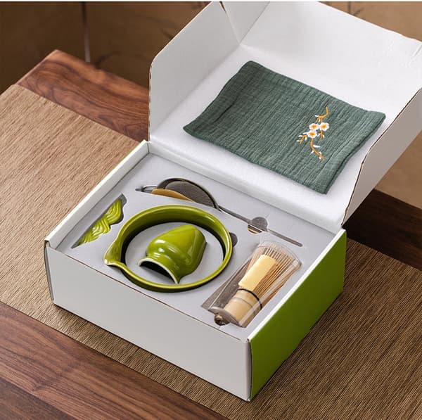 Matcha set - Set om 7 - Matcha startkit - Matcha visp - Keramik - Bambu - Komplett matcha set - vackert