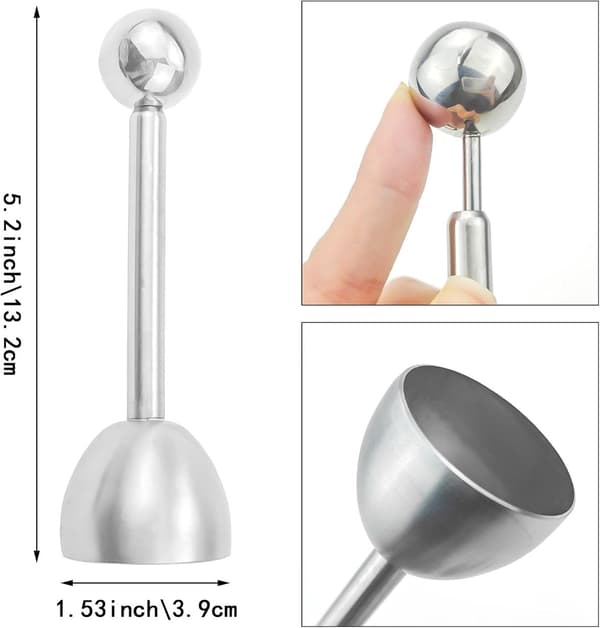 Eggdeler Eggprikker - 2-pakning Eggåpner i rustfritt stål, Eggåpner, Eggknekker, Eggeskallskjærer, Eggdeler