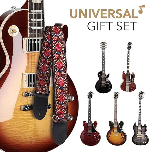 Gitarrband - Basgitarr med axelrem - Portabel akustisk gitarrgåva - med gitarrtillbehör för akustisk