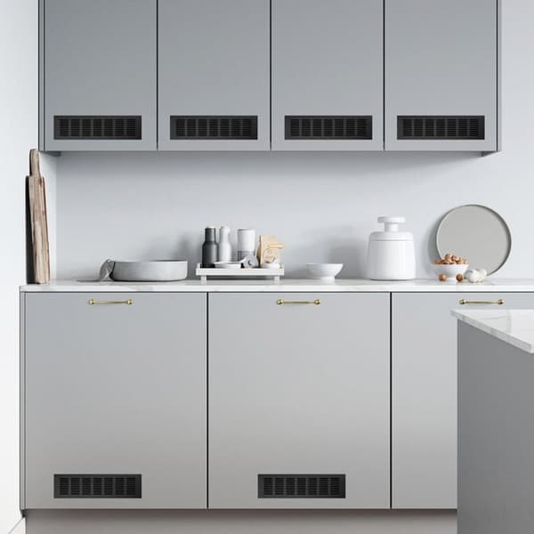 Aluminium Ventilationsrist 25x8cm Sort, 2 Stykker til Garderobe & Rumluftstrøm