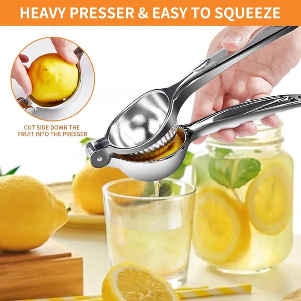 Manuel Juicer - Multifunktionel Juicer - Citronpresser - 2-pak - Til citroner, appelsiner og mere - Rustfrit stål