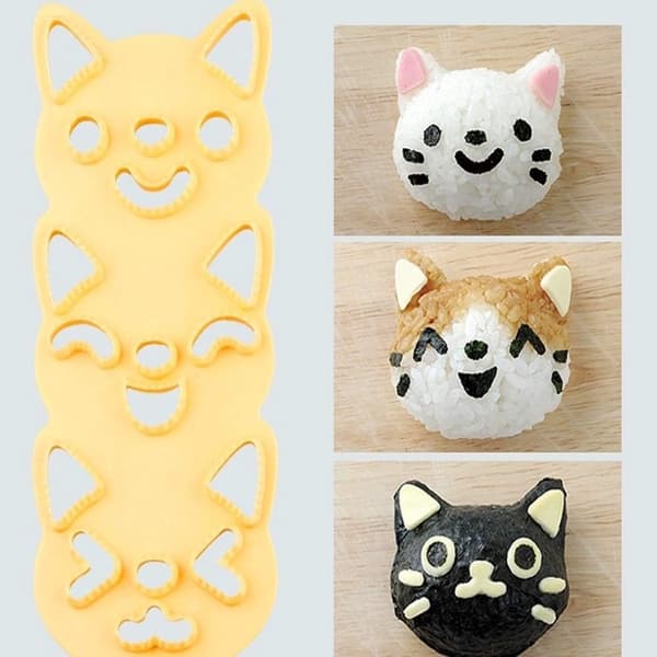 Onigiri Form - 5 Dele Sushi Maker - Sød Kat Risbold Form Sæt - DIY Sushi Bento Køkkenforme - 5-Dele