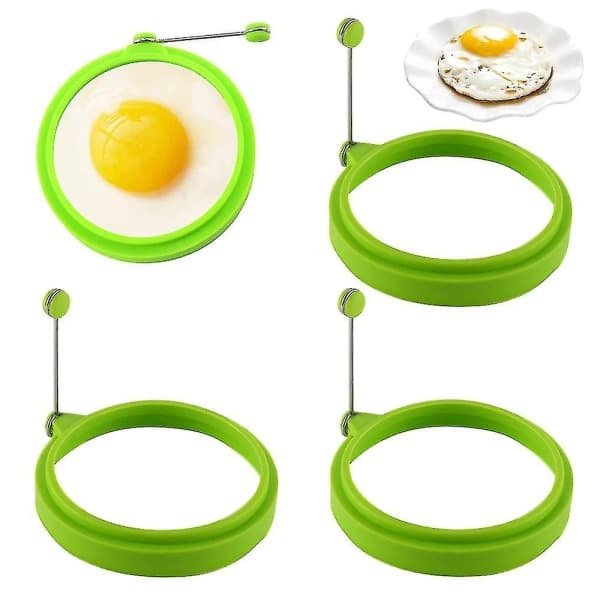 4 stk silikon eggringer, eggringer non-stick, eggkokeringer, perfekt stekt form eller pannekake-ringer