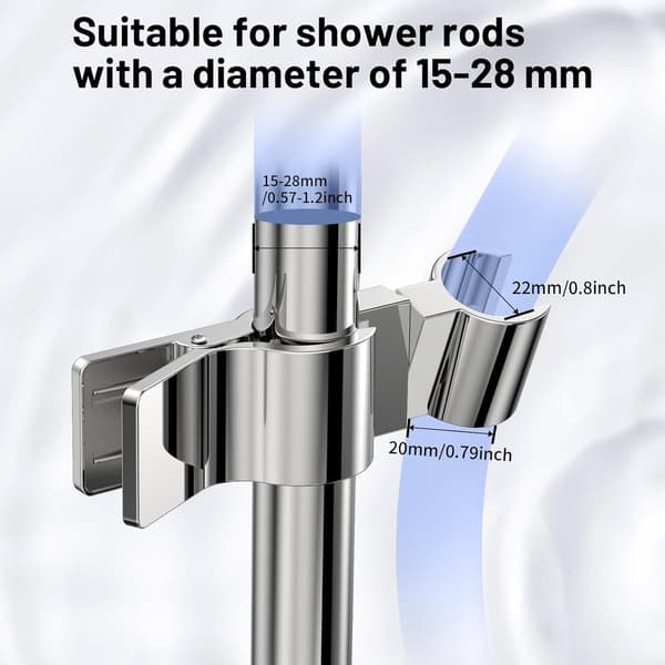 Dusjhodeholder - Hånddusjholder - Dusjholder - For dusjstang 18-28 mm - dusjholder, universal hånd