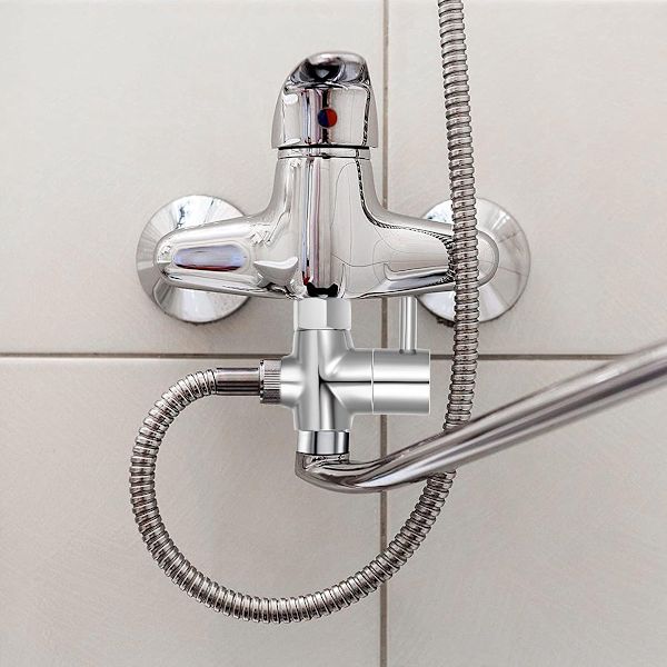 G1/2\" Dusjhode Omleder Ventil - 100% Solid Messing Dusjarm Omleder Ventil for Håndholdt Dusjhode og Fast Spray
