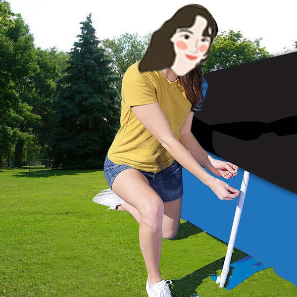 Poolskydd - Poolskydd för rektangulära pooler på 221 x 150 cm - Slitstarkt svart poolskydd