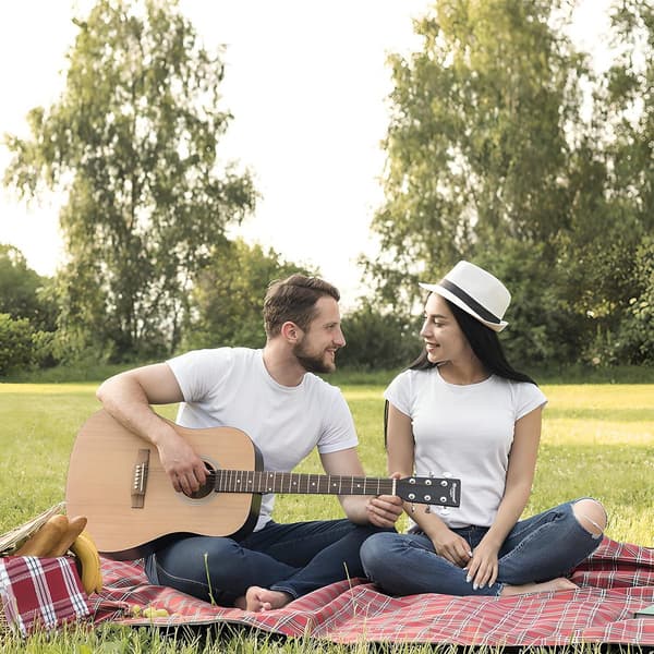 Vandtæt picnictæppe - Ternet campingtæppe - 180*150 cm udendørs picnictæppe - bærbart og foldbart - egnet