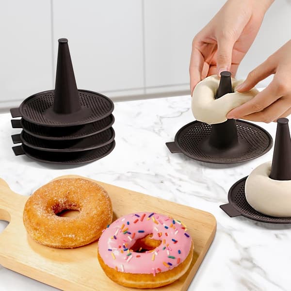 Bageforme - Silikone Bageforme - Donutform Sæt - Silikone Donut Bageforme - Genanvendeligt Fødevaregodkendt Bagelform Sæt