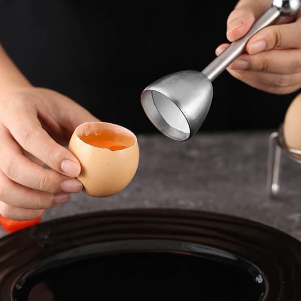 Eggdeler Eggprikker - 2-pakning Eggåpner i rustfritt stål, Eggåpner, Eggknekker, Eggeskallskjærer, Eggdeler