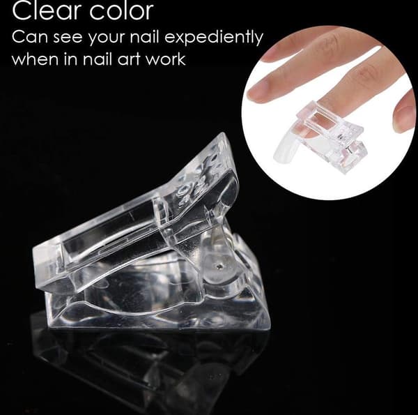 Gennemsigtige negletipsclips, hurtigbygningsform til manicure, 10 stk./sæt