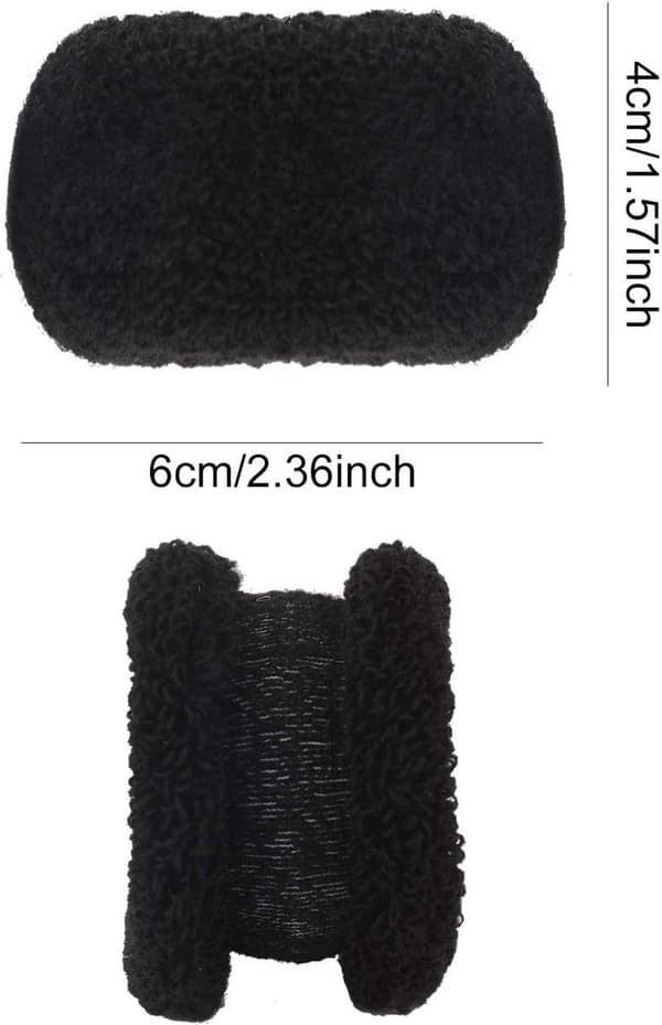 12 Sorte Scrunchies - Elastiske Tykke Håndklæderinge - Hårelastikker - Hårtilbehørssæt til Kvinder - Blødt, Sømløst Strikket Håndklæde