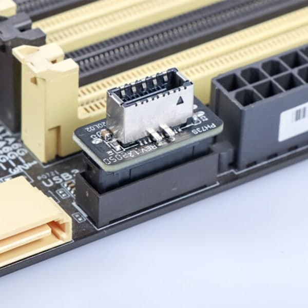 USB 3.0 Intern Header till USB 3.1/3.2 Typ C Front Typ E Adapter 20pin till 19pin Konverterare för PC Moderkortskontakt