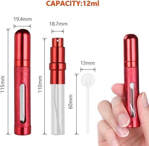 Pieces Parfym Atomizer Påfyllningsbar - Mini Parfymflaskor - Reseflaskor 12ML - Läcksäker Parfymflaska - Handbagage - 5 Färger