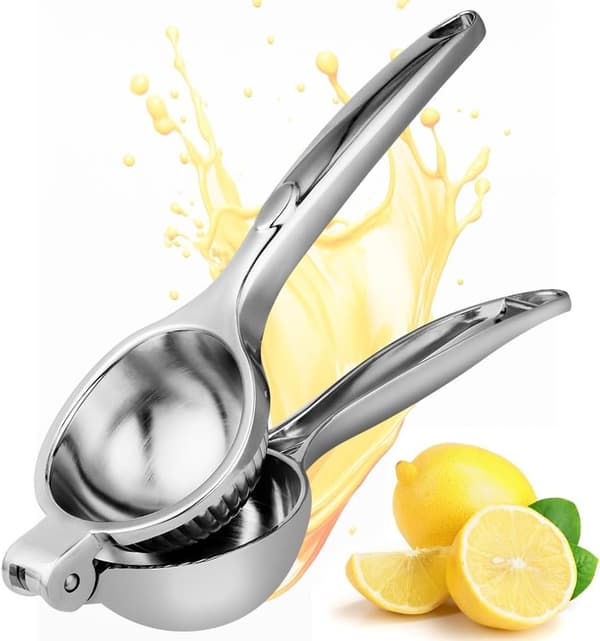 Manuell Citronpress - Manuell Citruspress i Zinklegering - 7,2 cm Stor Diameterbåge - Skruvtrådsdesign - Citron