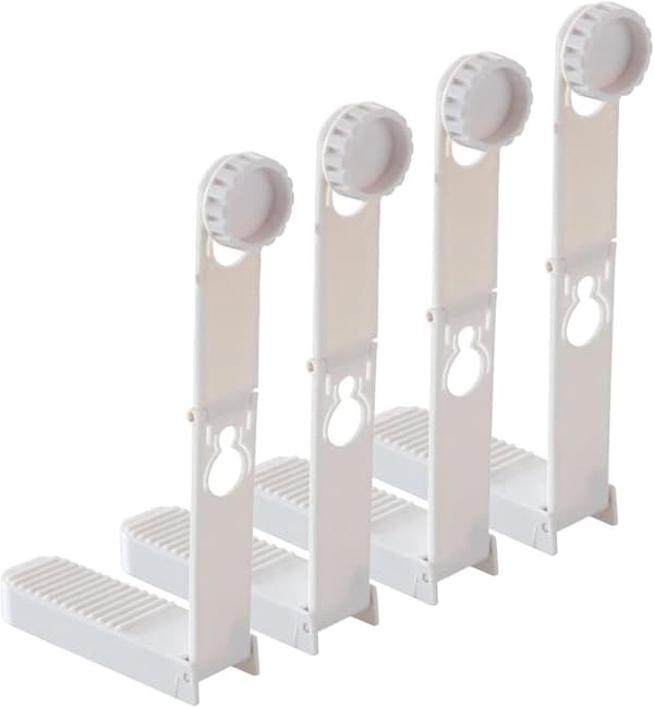 4 Lagnerklemmer - Foldbar Lagnerklemme - Lagnerklemmer - 19 cm Justerbar Højde - Usynlige Lagnerklemmer - Non