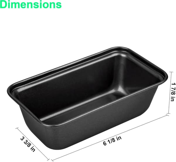 6-pakning non-stick mini brødformer, bakeformer i karbonstål for brød, kaker, kjøttpudding, desserter og hjemmebaking, grå