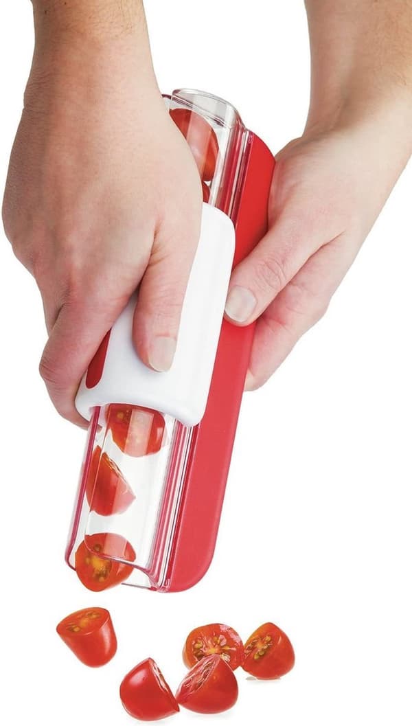 Zip Slicer - Fruktskivekutter - 2 stk - Tomatskivekutter - Drueskivekutter - Kjøkkenverktøy - Salatskivekutter - Grønnsakssalat
