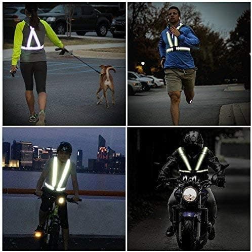 2-pack reflekterande säkerhetsvästar med hög synlighet, justerbar löparutrustning för cykling, jogging, promenader och nattträning, orange