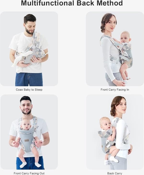 Bæresele, 4-i-1, Håndfri Ergonomisk, for Nyfødt til 3-20KG 3-36 Måneder, Stil B
