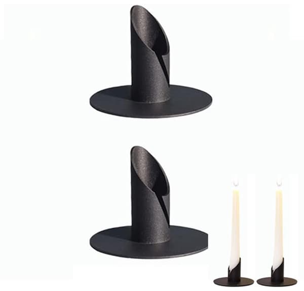 Lysestager - Sorte lysestager - Sorte vintage Candlelight Dinner lysestager - Smedejernslysestager