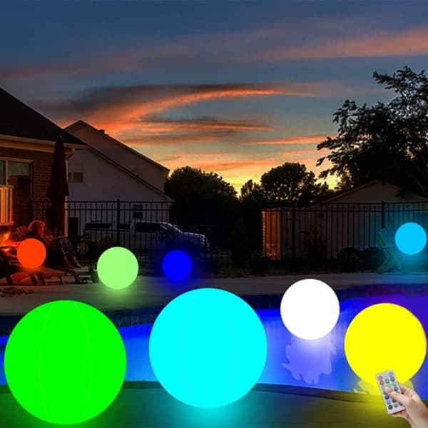 Oppblåsbar badeball LED-lys Pool Party Svømme Vannspill leker